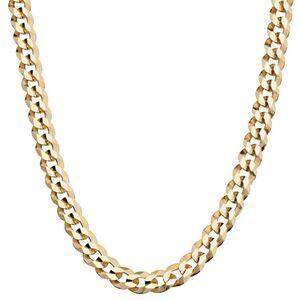 18k Italy 5mm Cuban Diamond Curb Link Necklace Unisex